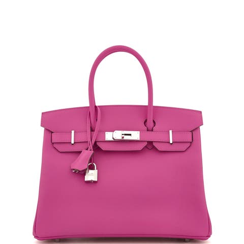 Birkin Handbag Pink Epsom with Palladium Hardware 30