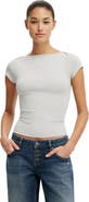 Cotton On Women's Boatneck Cap Sleeve Tee