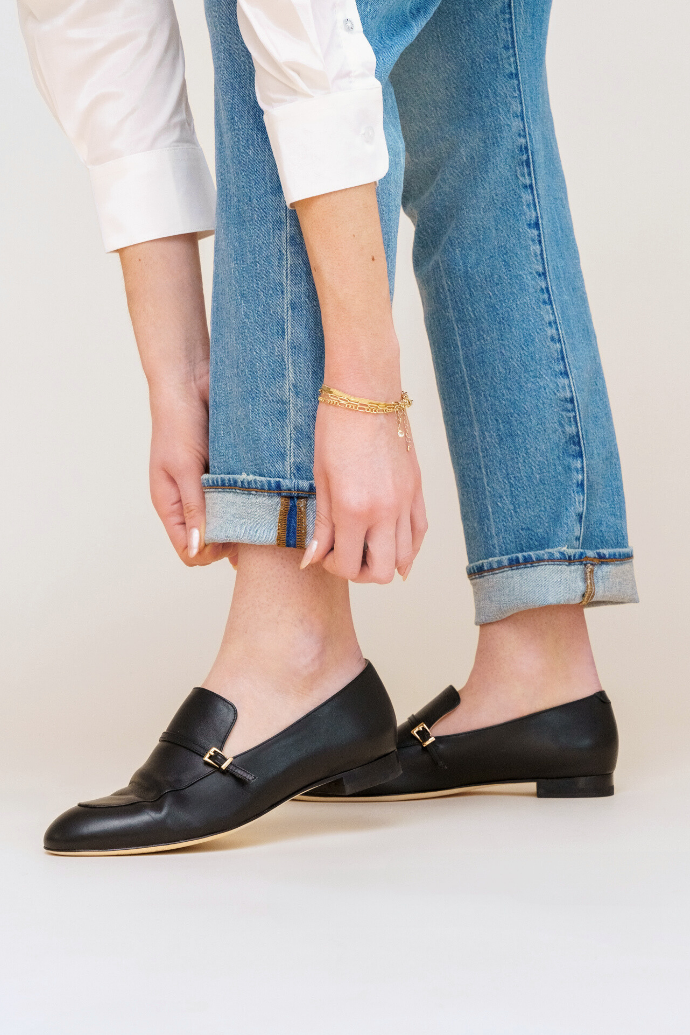 ALLY Shoes City Loafer, Alternate, color, Black Calf Leather