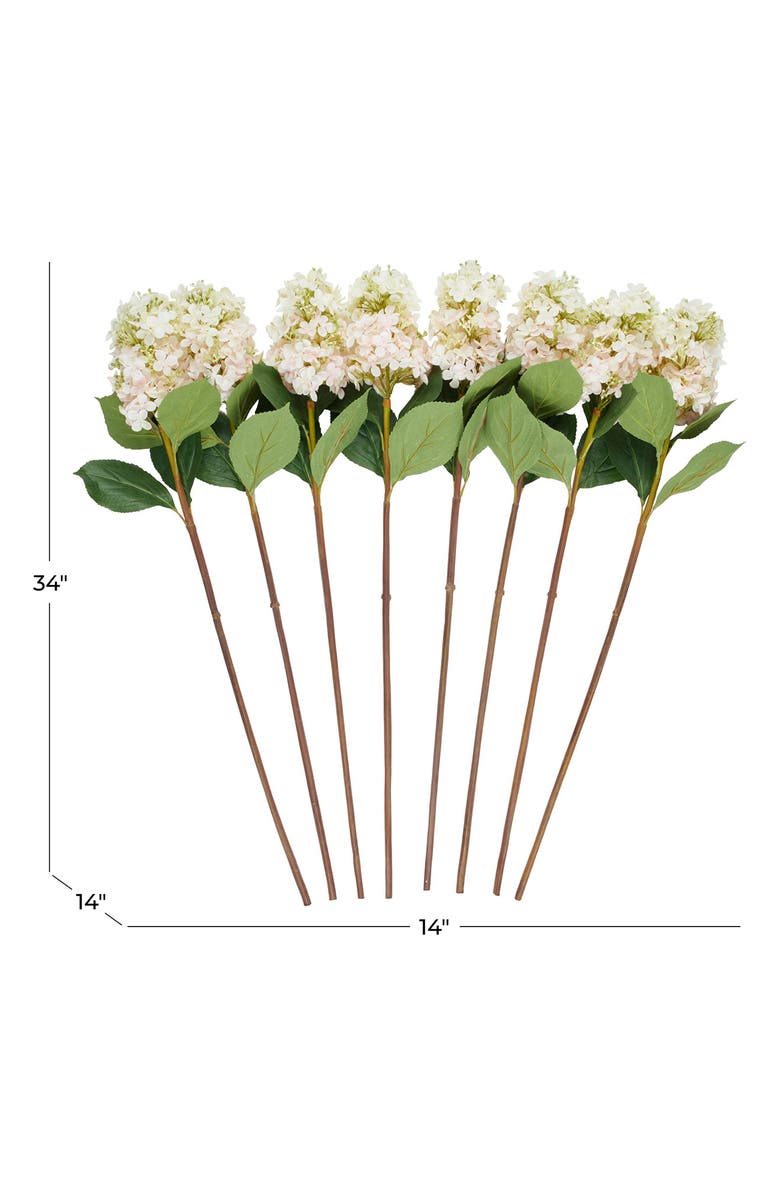 SONOMA SAGE HOME Set of Eight Hydrangea Artificial Flowers, Alternate, color, White Multi Colored