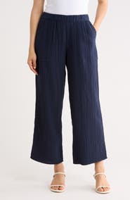 Caslon® Cotton Gauze Pull-On Pants