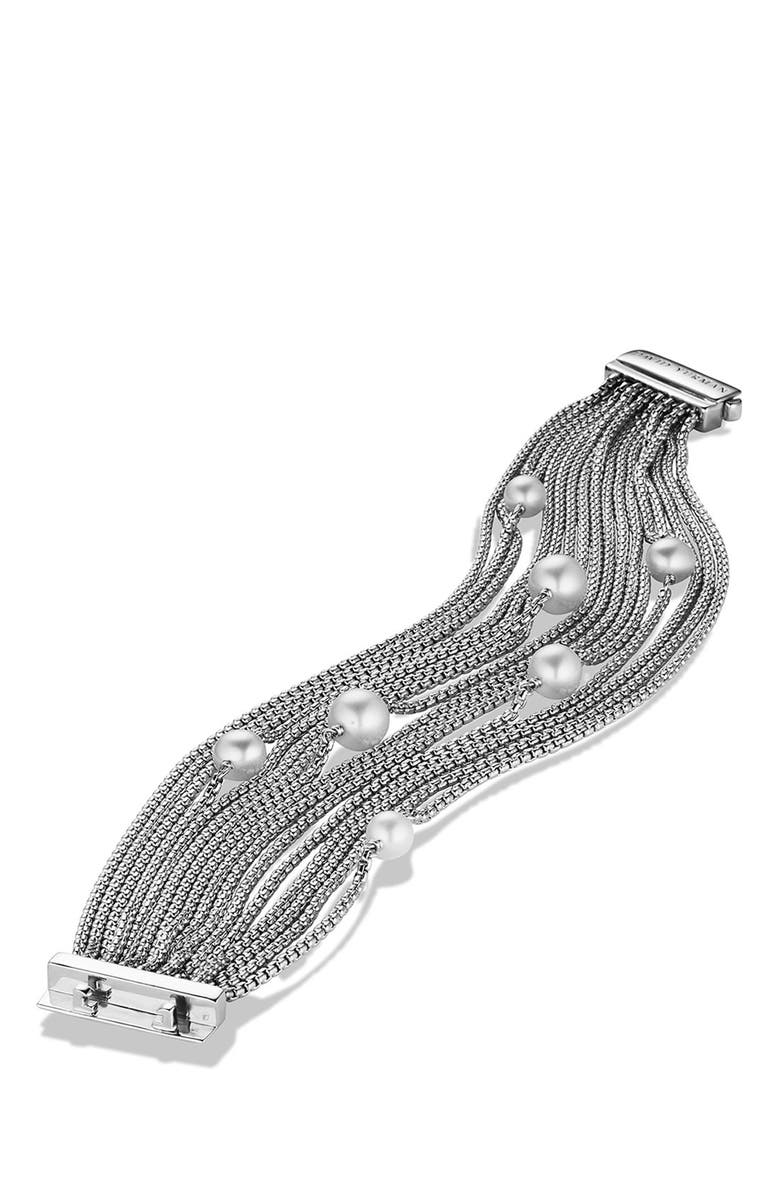 David Yurman Sixteen-Row Chain Bracelet with Pearls, Alternate, color, 
