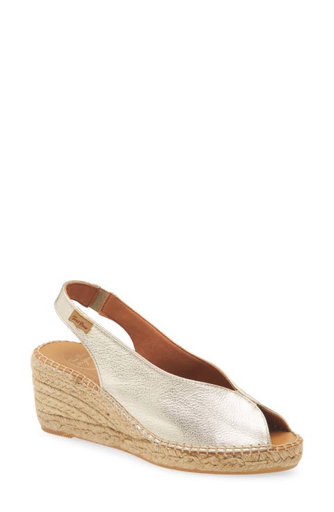 Laila Slingback Peep Toe Platform Wedge Sandal (Women)