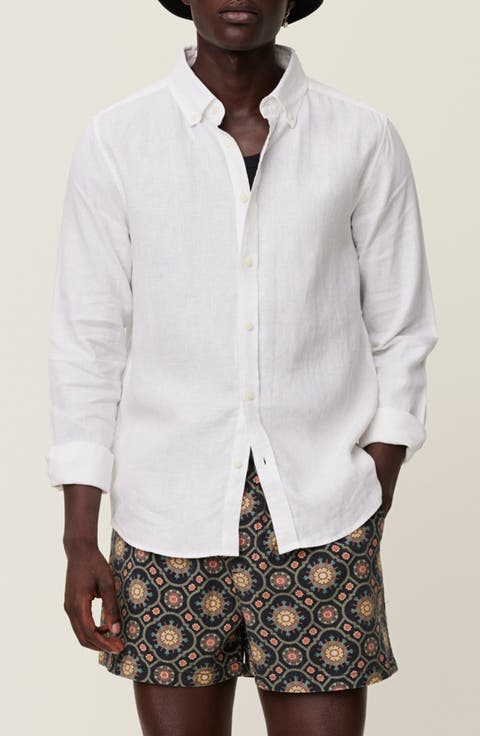 Les Deux Kristian Linen Button-Up Shirt