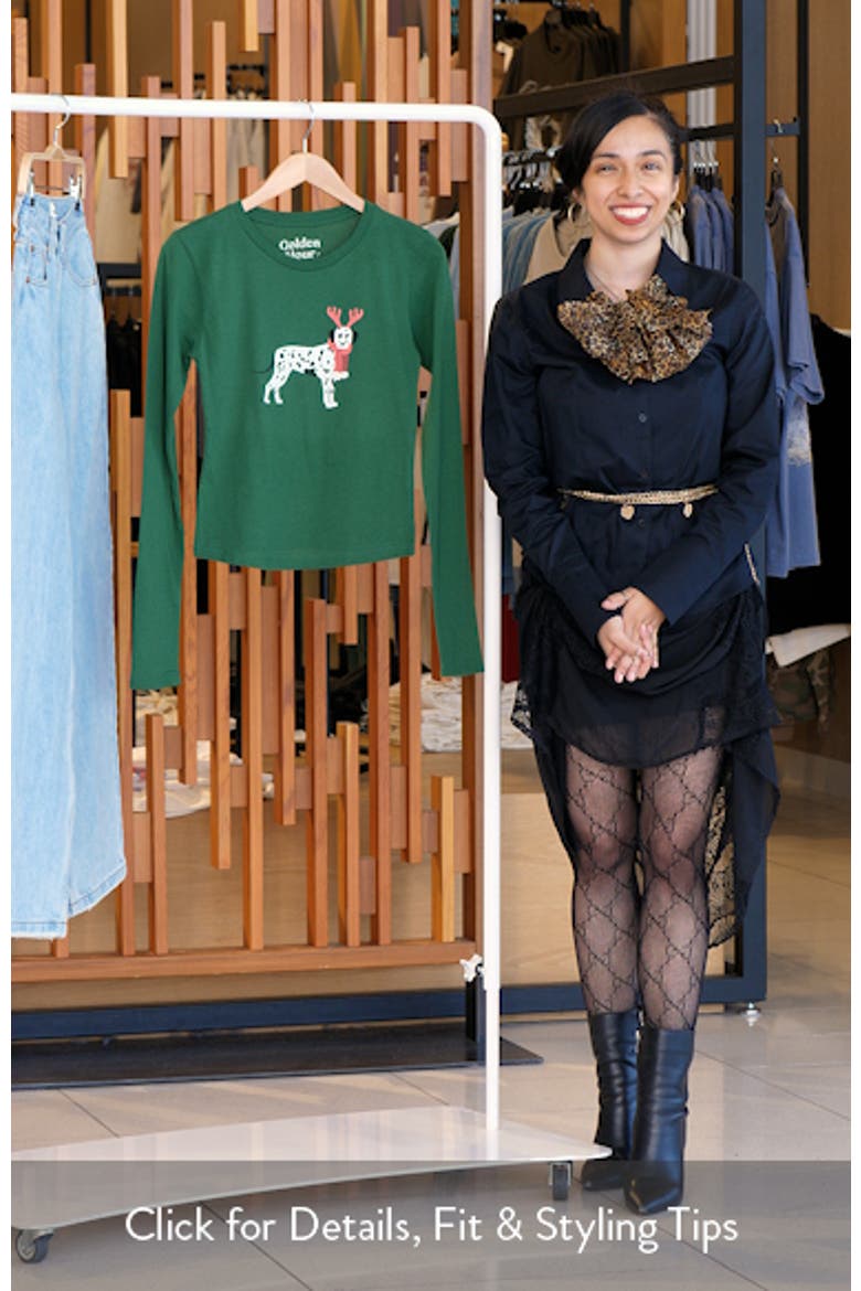 Reindeer Dog Long Sleeve Cotton Graphic T-Shirt video