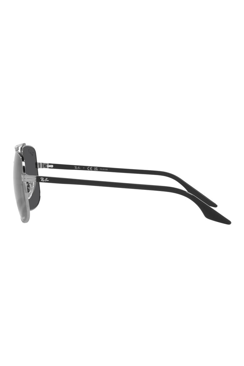 56mm Polarized Square Sunglasses, Alternate, color, GUNMETAL