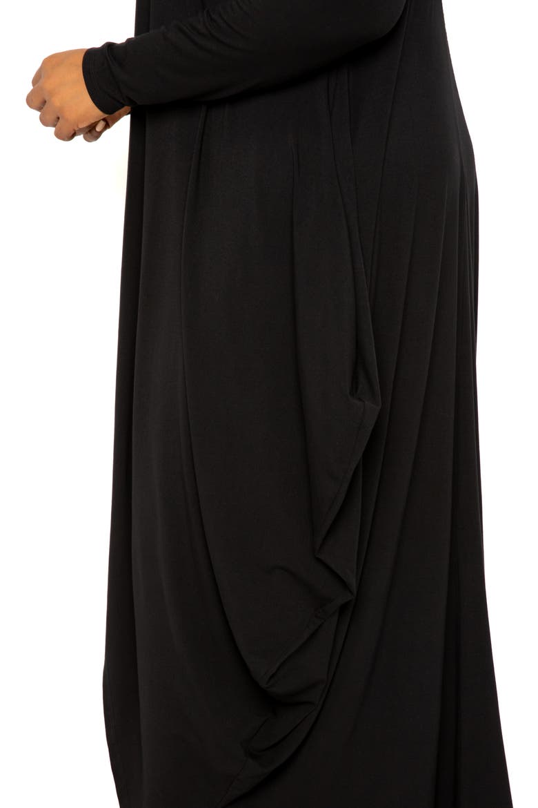 Cascade Bubble Hem Cardigan, Alternate, color, BLACK