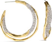 Alexis Bittar Solanales Crystal Pavé Twisted Hoop Earrings