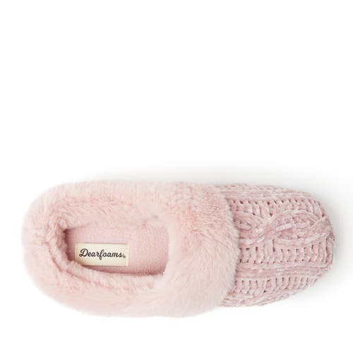 Dearfoams Womens Claire Cable Knit Chenille Clog House Shoe Slipper In Purple