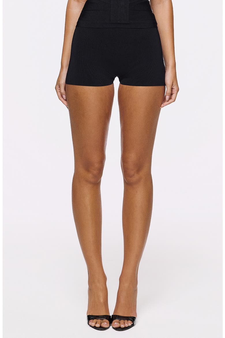 The Capri Bandage Mini Shorts, Main, color, BLACK