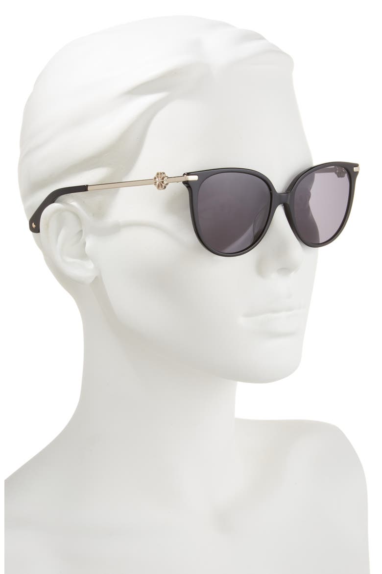 kristinags 54mm cat eye sunglasses, Alternate, color, BLACK