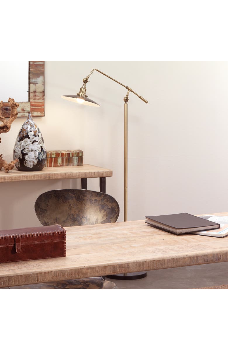 JAMIE YOUNG Mid-Century Modern 1-Light Floor Lamp, Alternate, color, Antique Brass