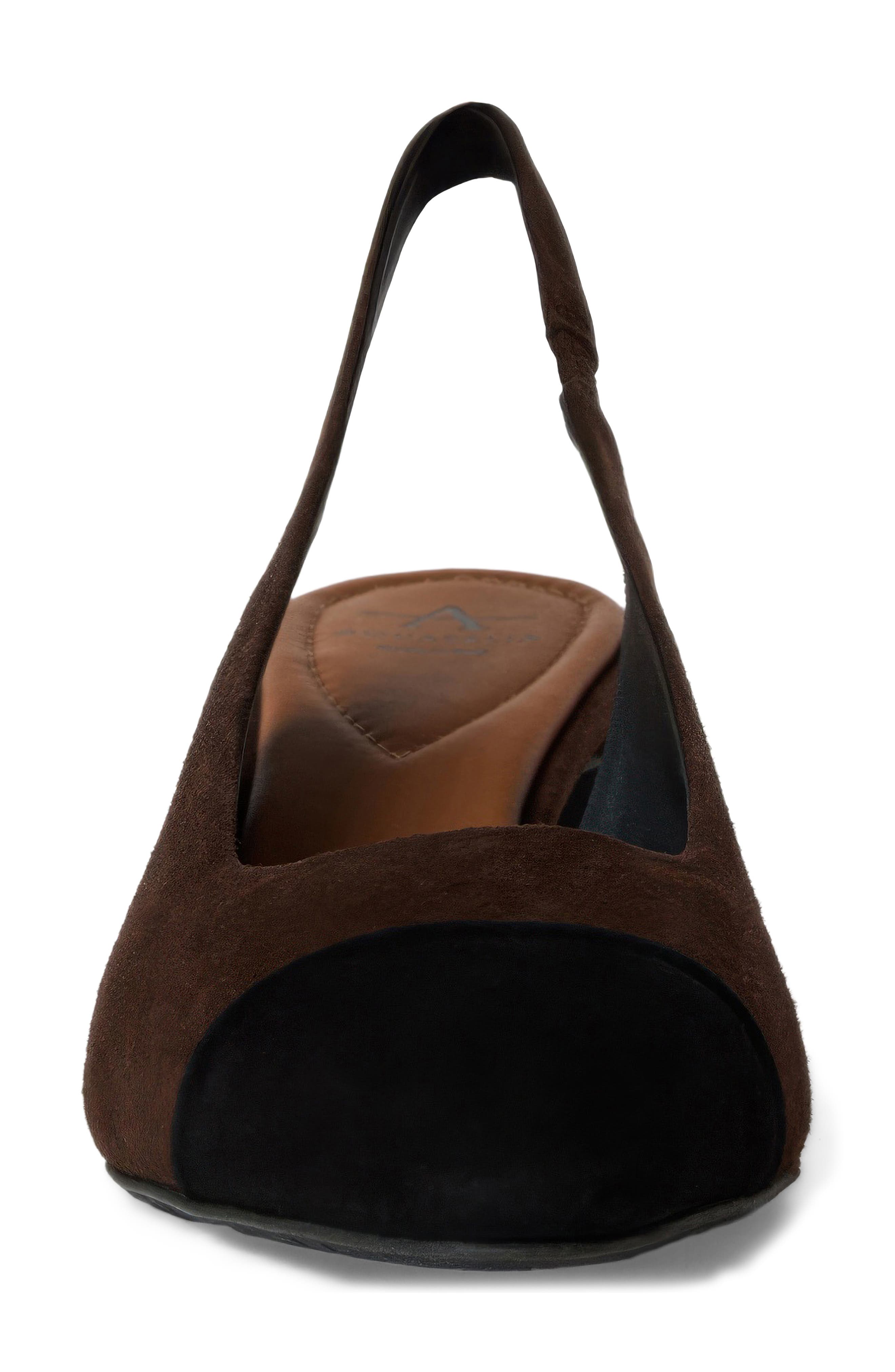 Tiphaine Slingback Pump, Alternate, color, ESPRESSO/ BLACK SUEDE