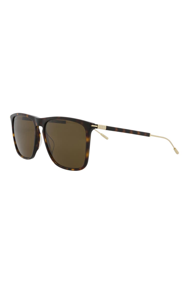 58mm Square Sunglasses, Alternate, color, HAVANA GOLD BROWN