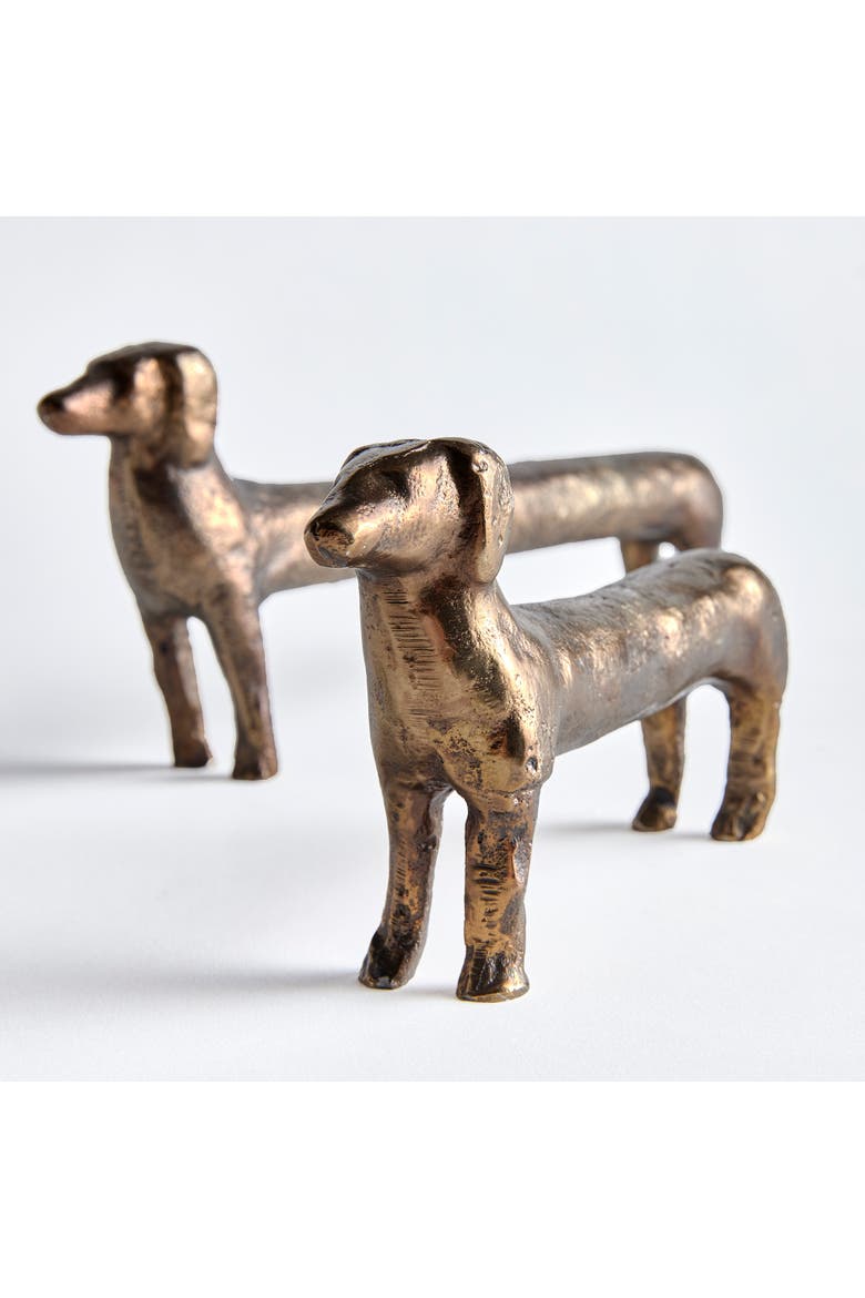 Connley Dogs Sculptures Set Decorative Objects of 2, Alternate, color, Gold