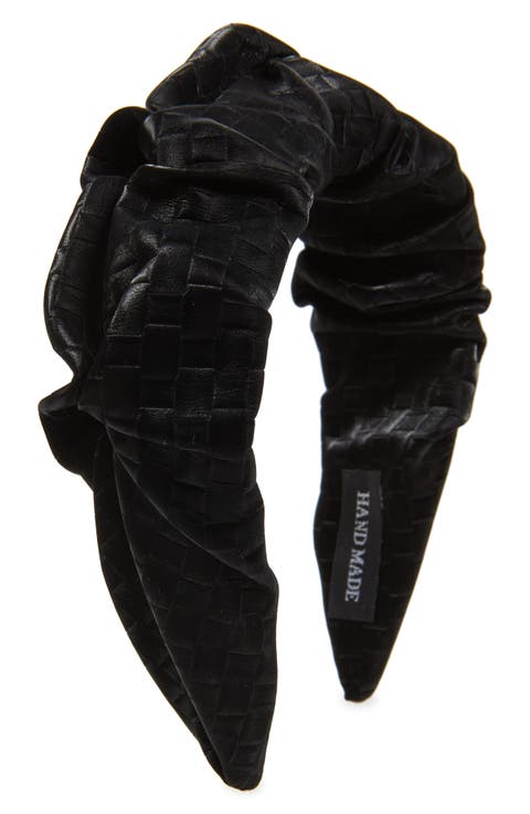 Scrunch Woven Faux Leather Headband