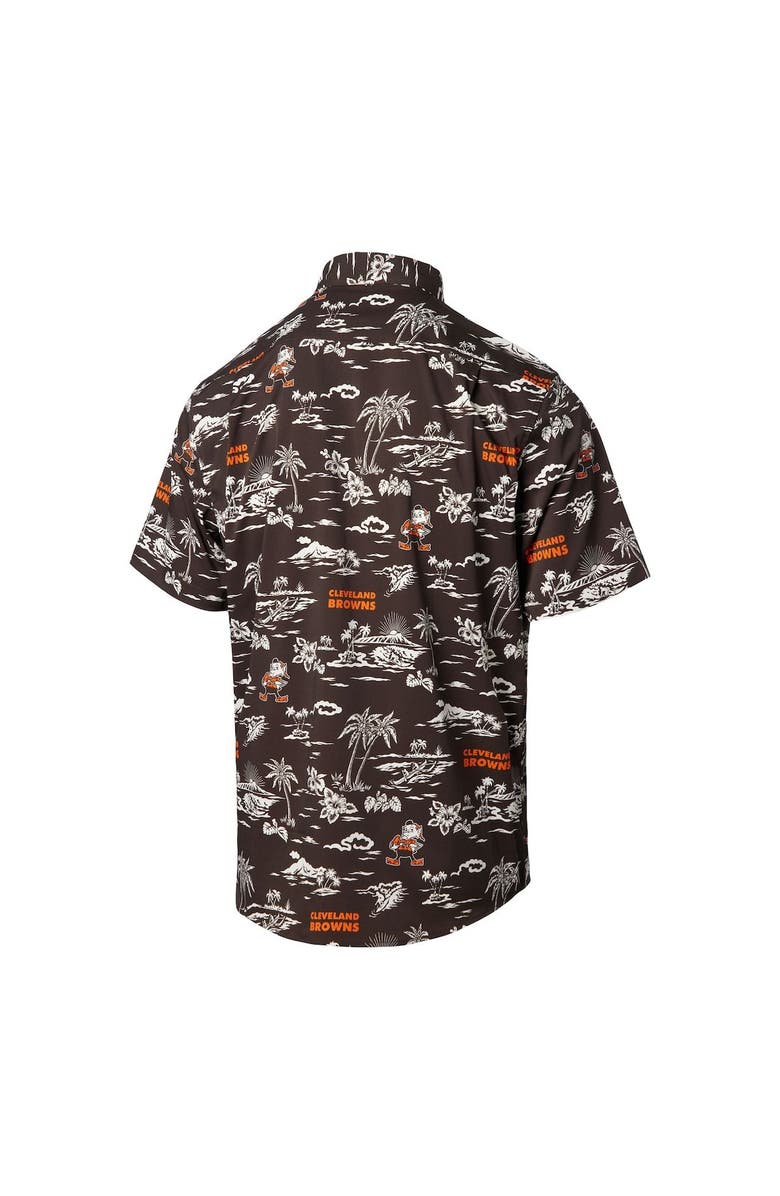 Reyn Spooner Men's Reyn Spooner Brown Cleveland Browns Throwback Kekai Print Button-Up Shirt, Alternate, color, Brown