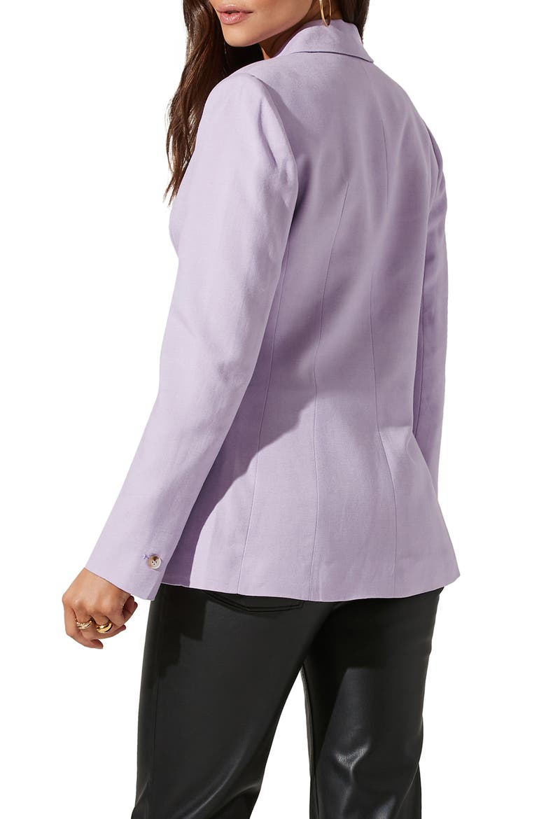 Fitted Linen Blend Blazer, Alternate, color, LILAC