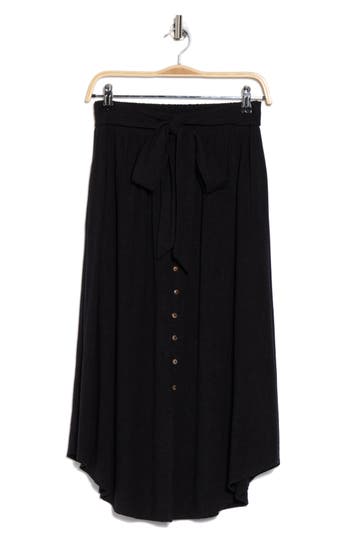Renee C Tie Waist Midi Skirt