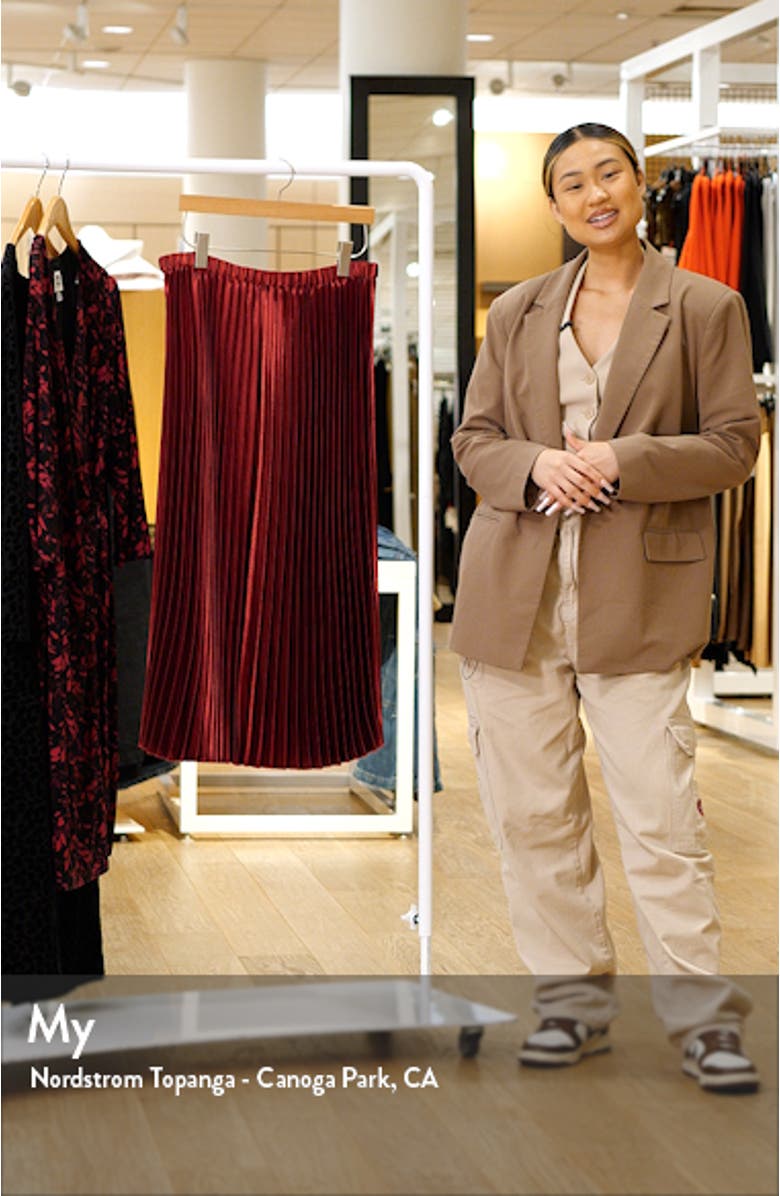 Pleated Satin Midi Skirt, sales video thumbnail