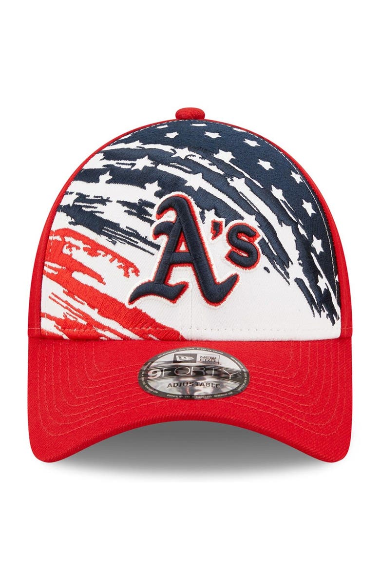 New Era Men's New Era Red Oakland Athletics 2022 4th of July 9FORTY Snapback Adjustable Hat, Alternate, color, Red