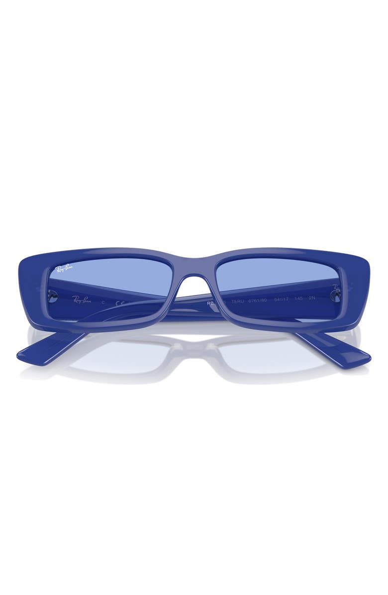Ray-Ban Teru 54mm Rectangle Sunglasses, Main, color, Blue
