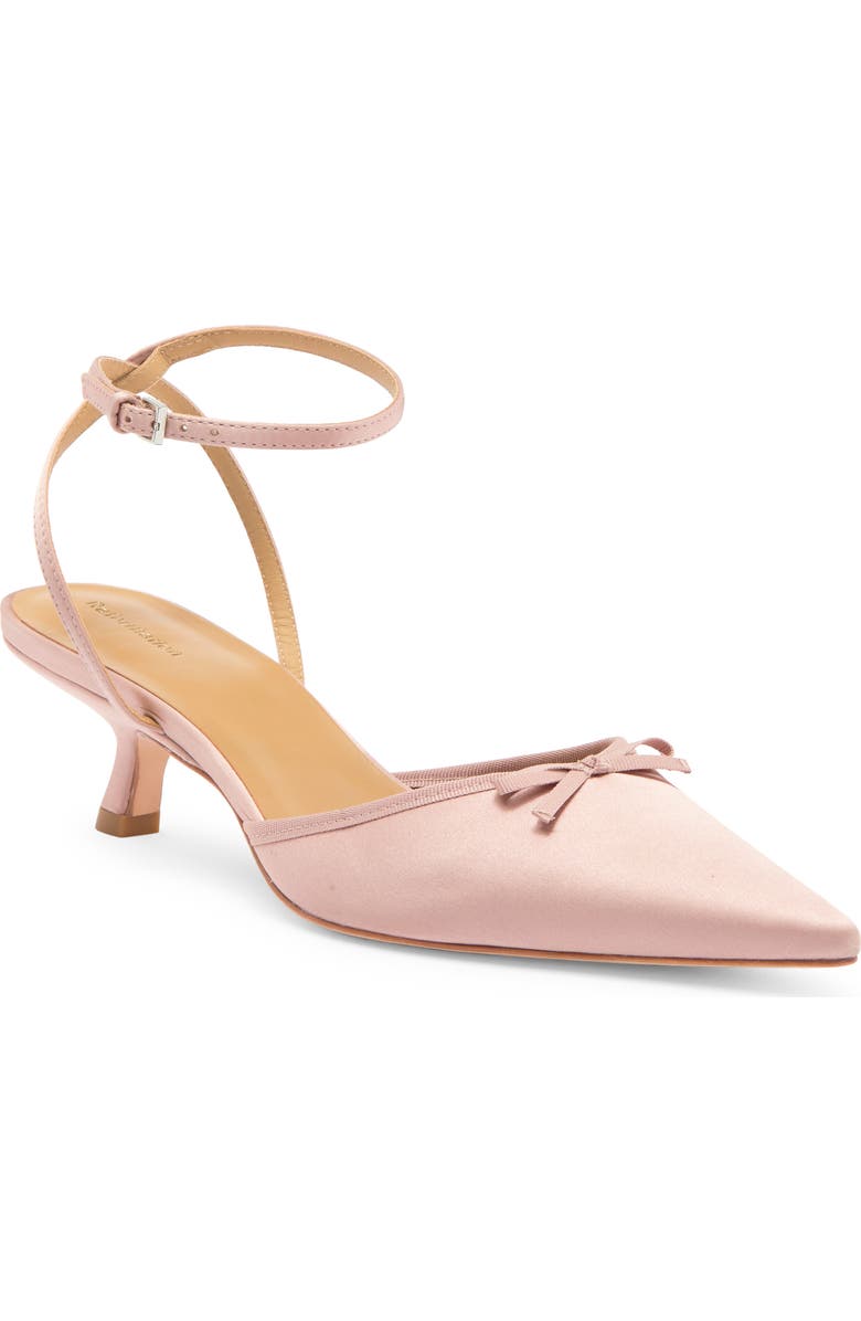 Reformation Wade Kitten Heel Pump, Main, color, Serenade Satin
