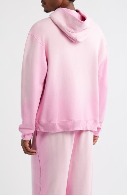 Elwood Core Oversize Organic Cotton Brushed Terry Hoodie In Pink