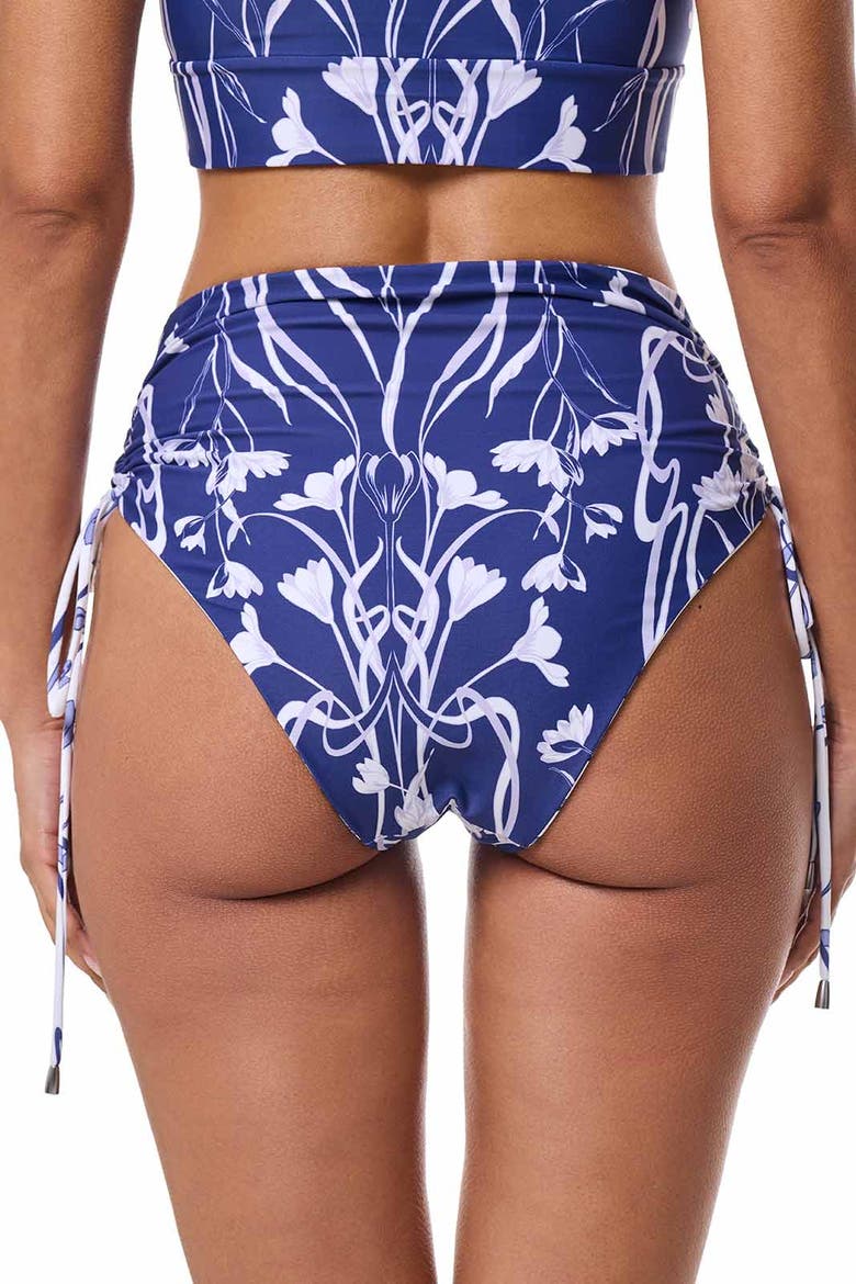 Women's Myrtle Reversible Ruche Swim Bottoms, UPF 50+ Sun Protection, Alternate, color, Future Dusk Reversible