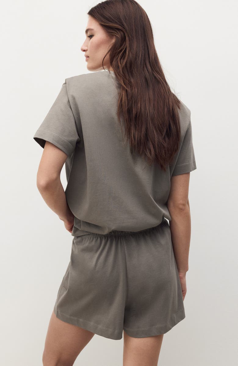MANGO Short Cotton Pajamas, Alternate, color, Taupe