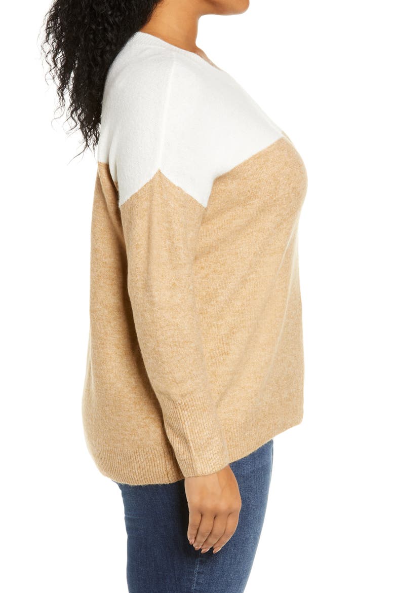 Colorblock Sweater, Alternate, color, ANTIQUE WHITE