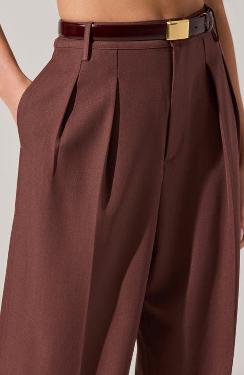 Astr The Label Faria Wide Leg Pants In Brown