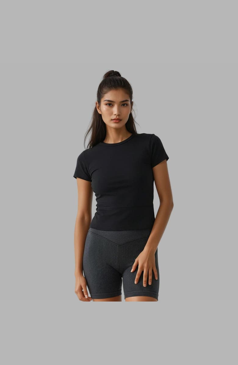 Blvck Tee with Built In Bra, Alternate, color, Black