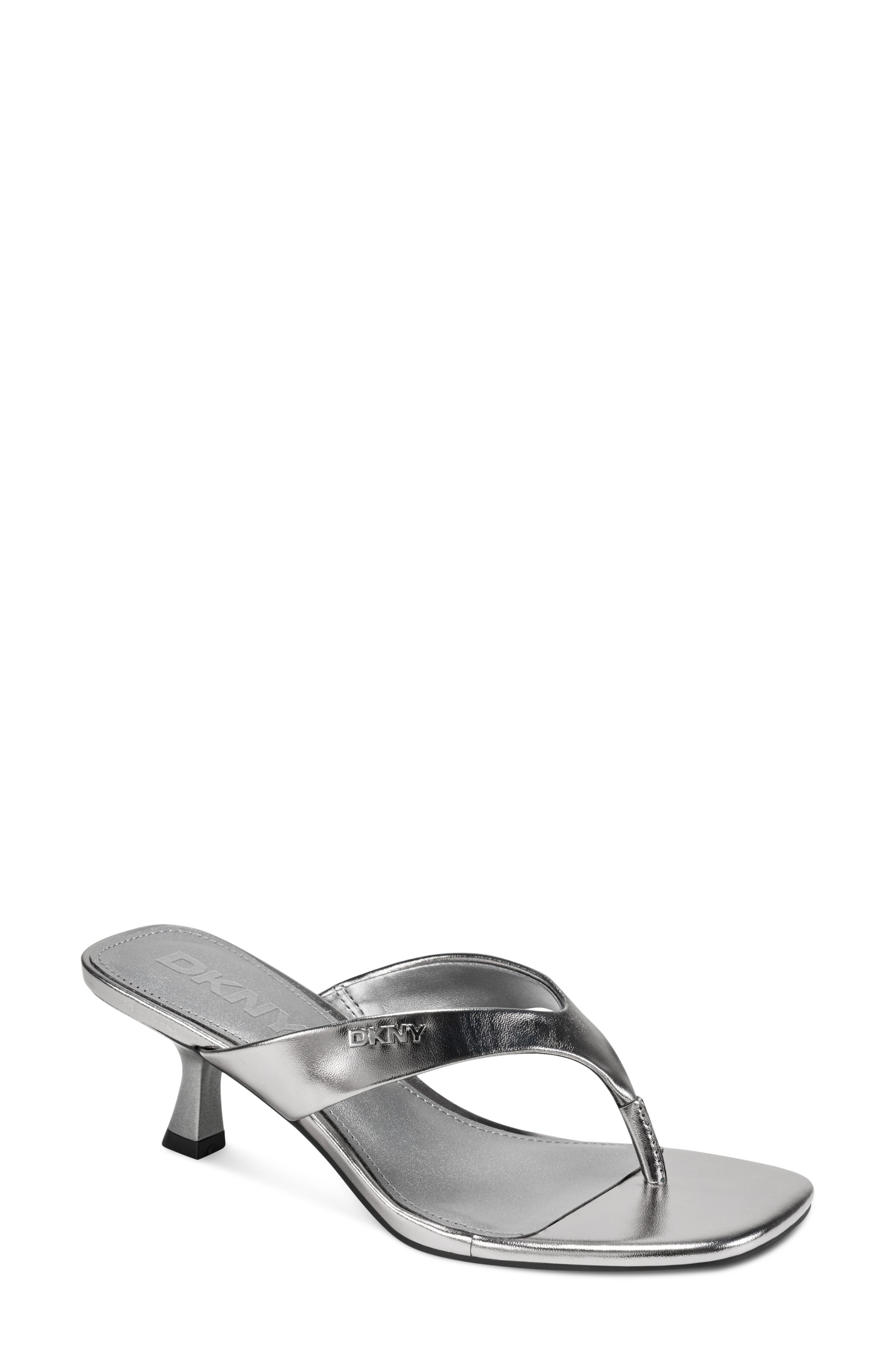 DKNY Mackey Flip Flop, Main, color, Nickel