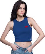STARTER Women's Starter  Royal Buffalo Bills Show Up Cropped Tank Top