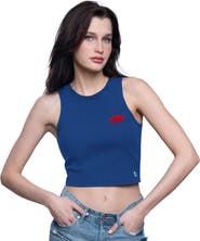 STARTER Women's Starter Royal Buffalo Bills Show Up Cropped Tank Top