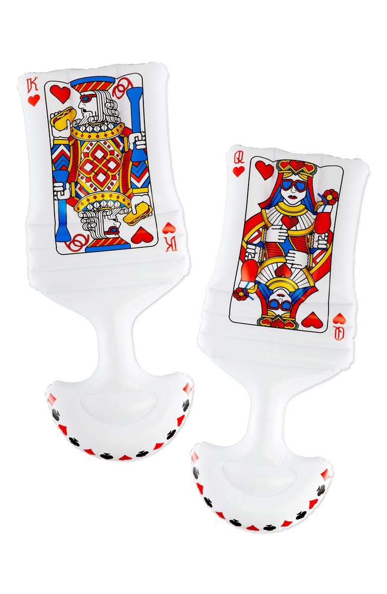 BigMouth Inc Set of 2 King & Queen Card Saddle Seat Pool Floats, Main, color,
