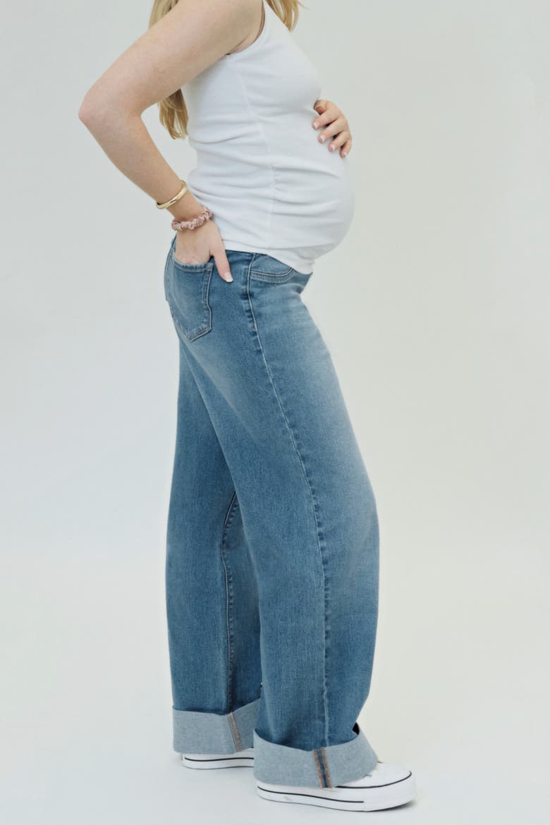 Over the Bump Wide Leg Maternity Jeans, Alternate, color, PAIGE