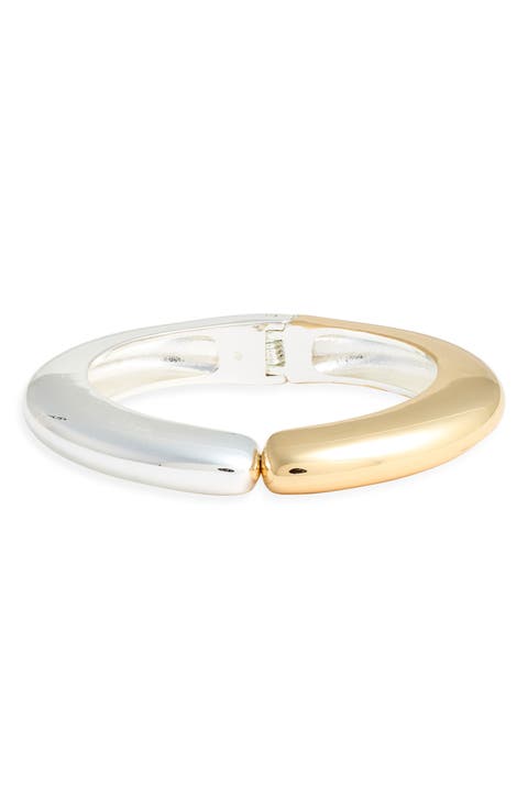 Two-Tone Hinged Bangle