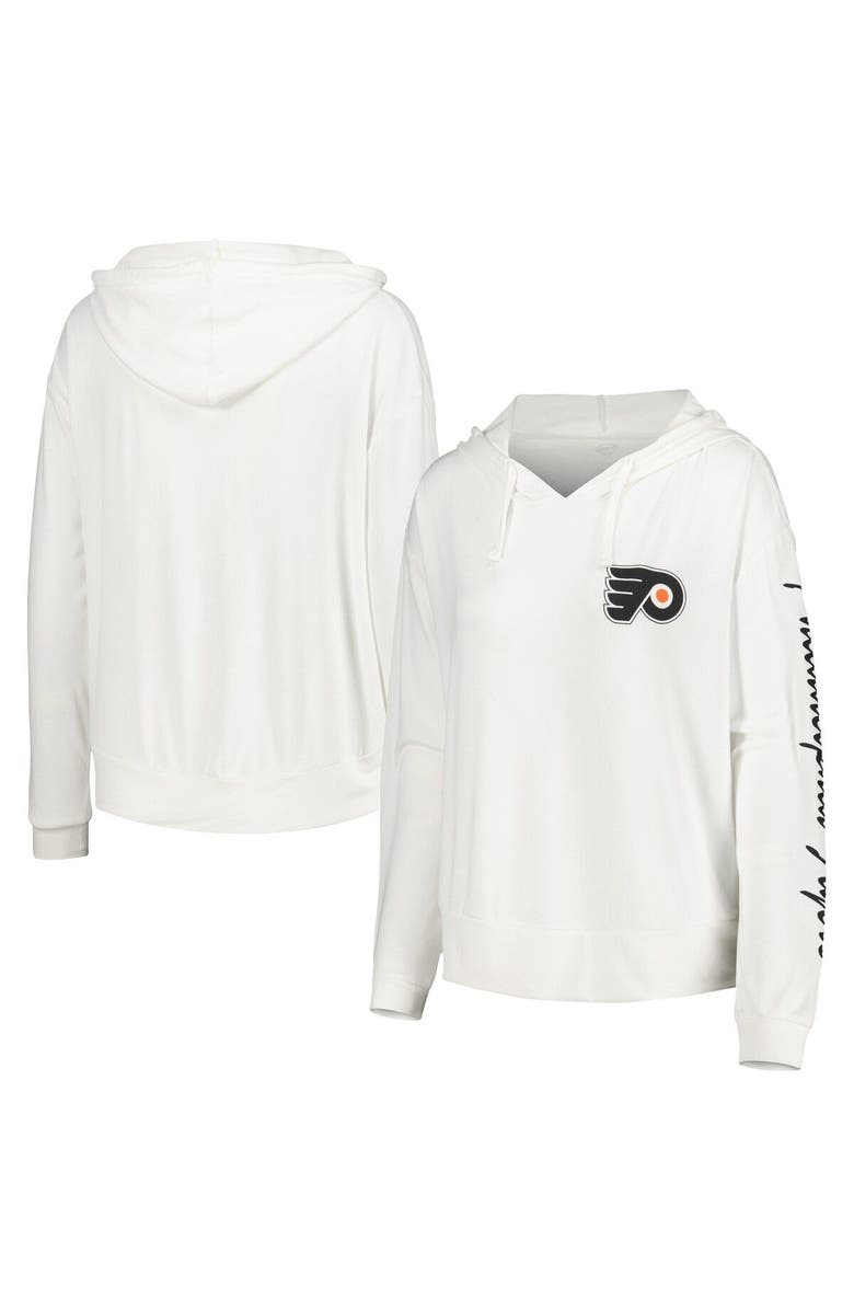 CONCEPTS SPORT Women's Concepts Sport White Philadelphia Flyers Accord Hacci Long Sleeve Hoodie T-Shirt, Main, color, 