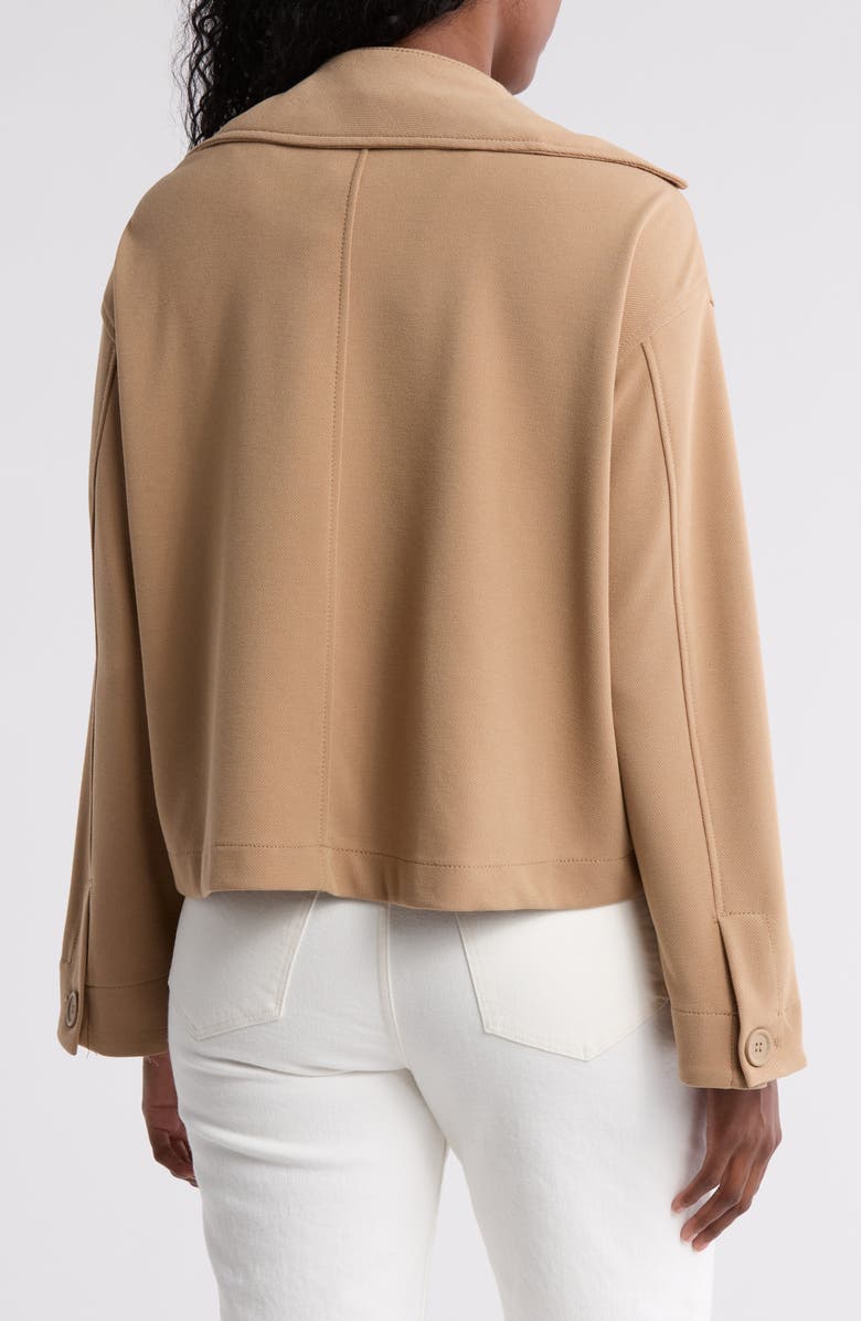 MAX STUDIO Double Breasted Knit Twill Jacket, Alternate, color, Khaki