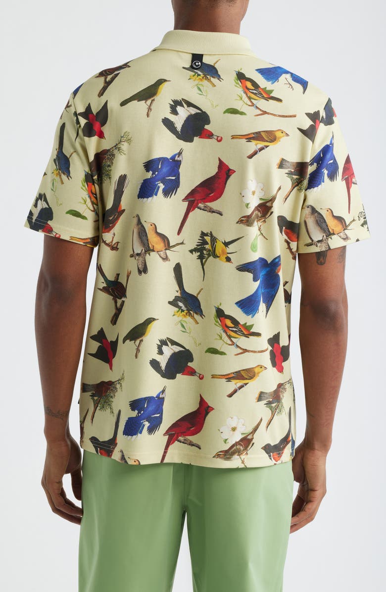Malbon Golf Birds of Georgia Fairway Polo, Alternate, color, Bird Print