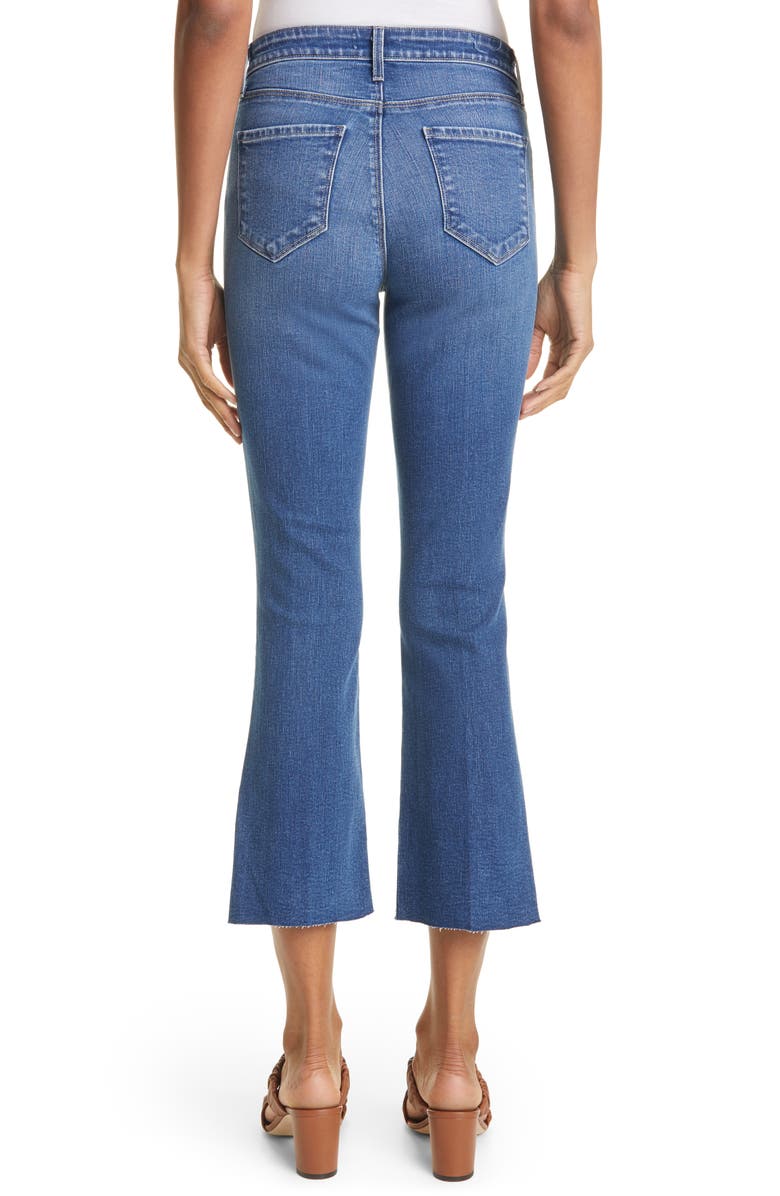 L'AGENCE Kendra Raw Hem Crop Flare Leg Jeans, Alternate, color, Laredo