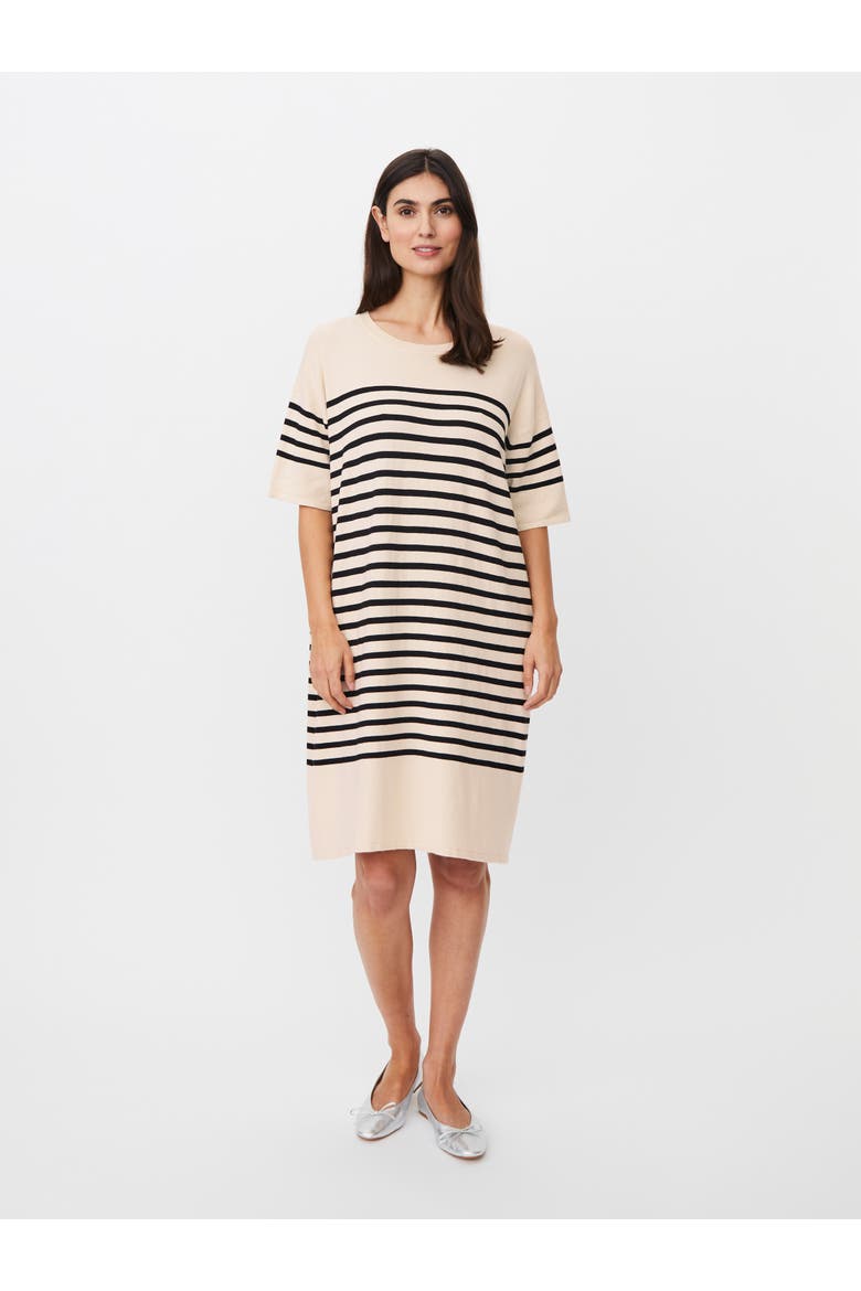Manirvanae Striped Relaxed Knit Dress, Main, color, Black
