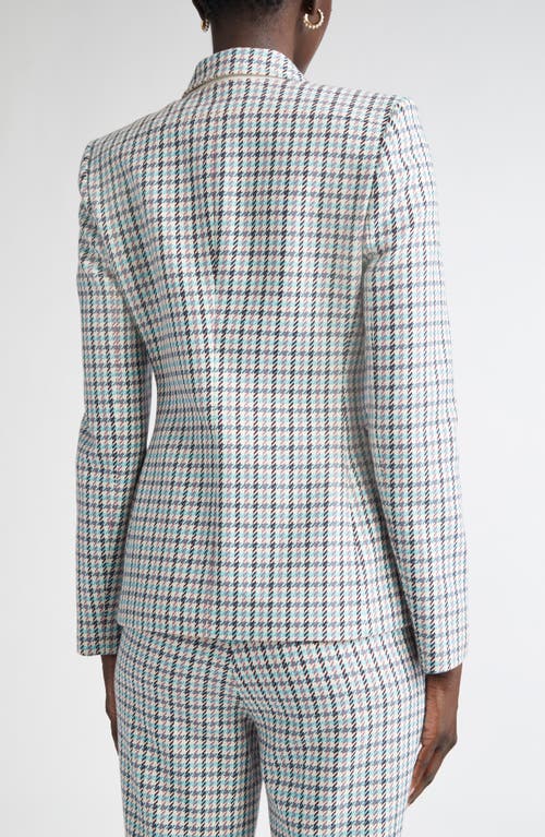 St John St. John Collection Houndstooth Stretch Cotton Blazer