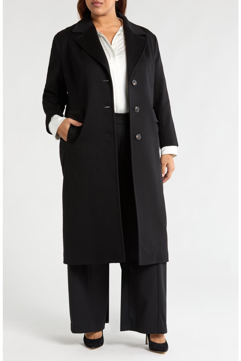 Holland Longline Wool Coat, Main, color, BLACK