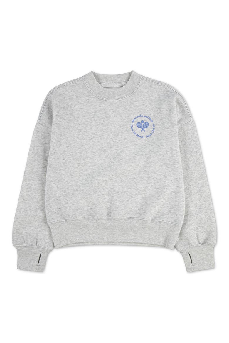 Kids' Tennis Graphic Sweatshirt, Main, color, LIGHT GREY HEATHER