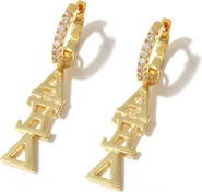 Color Shout Alpha Xi Delta Greek Letter Huggie + Charm Earrings