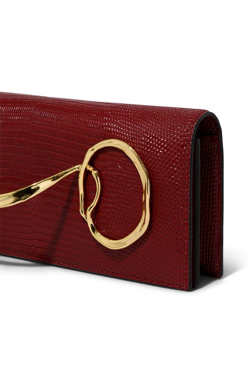 Alexis Bittar Twisted Side Handle Metallic Leather Clutch Bag