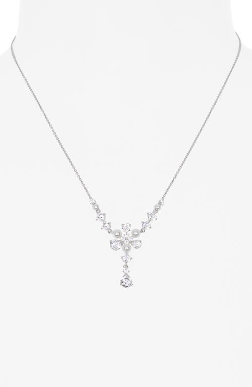 Nadri Floral Y Neck Set R In Silver